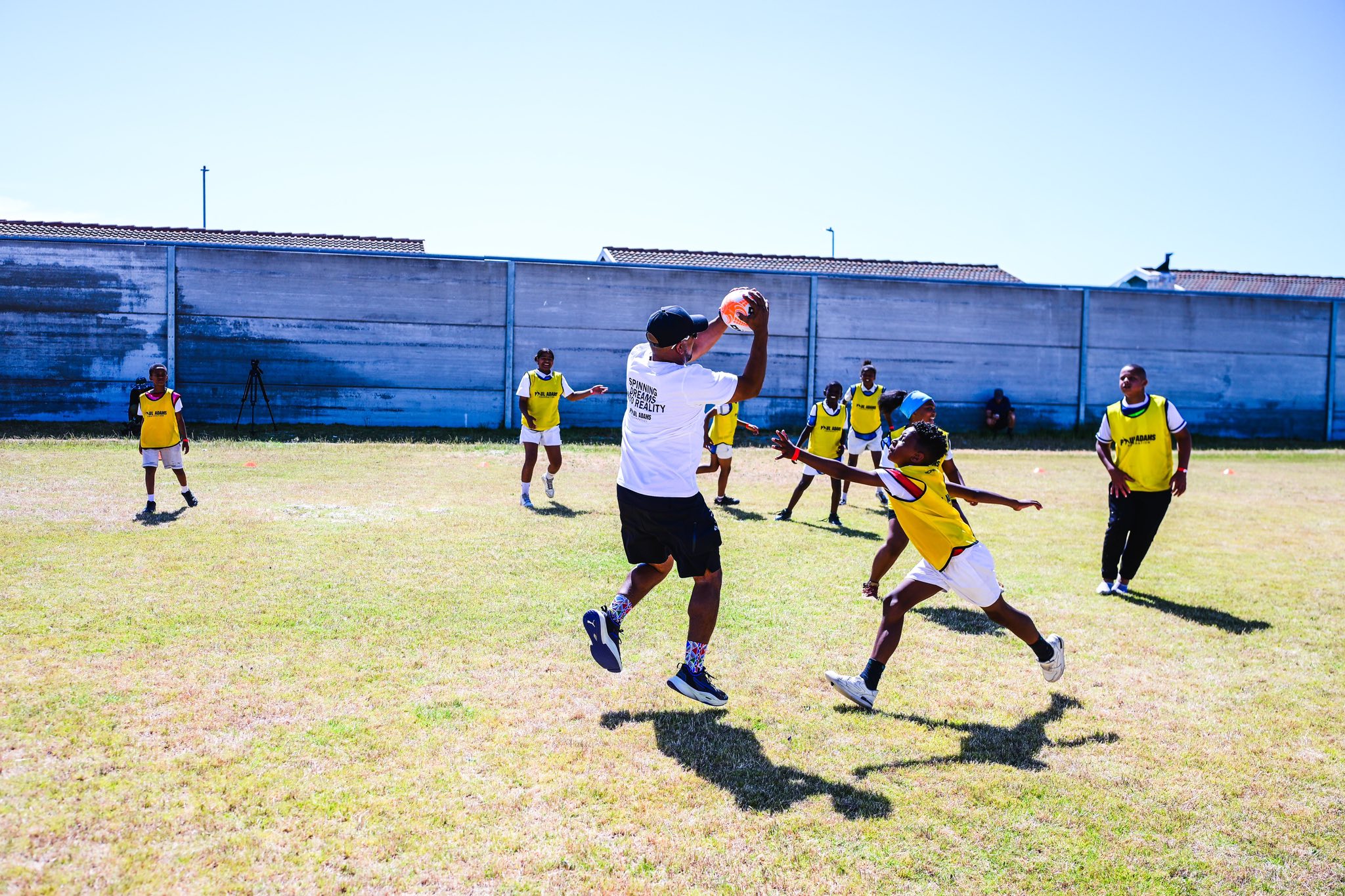 Young athletes on the turf